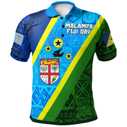 Malampa Fiji Day Polynesian Polo Shirt - Custom Malampa Fiji Day with Tapa Pattern Polo Shirt