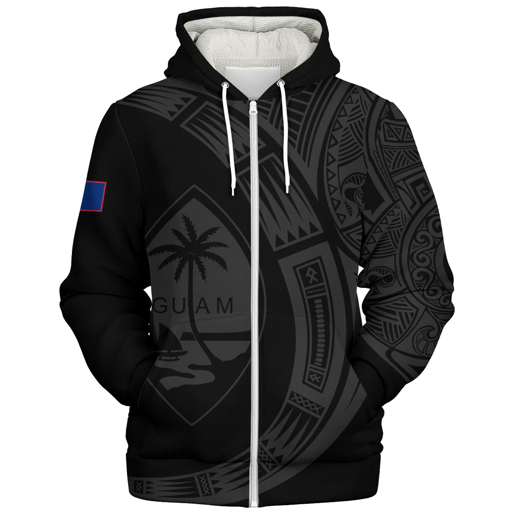 Guam Sherpa Hoodie Polynesia Tribal Spirits Of Guam Seal