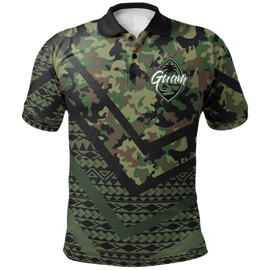 Guam Polo Shirt - Custom Guam Camo Deluxe Polynesian Tattoo Polo Shirt