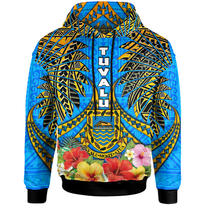 Tuvalu Polynesian Hoodie - Custom Tuvalu Independence Day with Polynesian Hibiscus Hoodie
