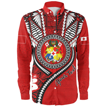 Tonga Long Sleeve Shirt Custom Tribal Ngatu Pattern Circle Style