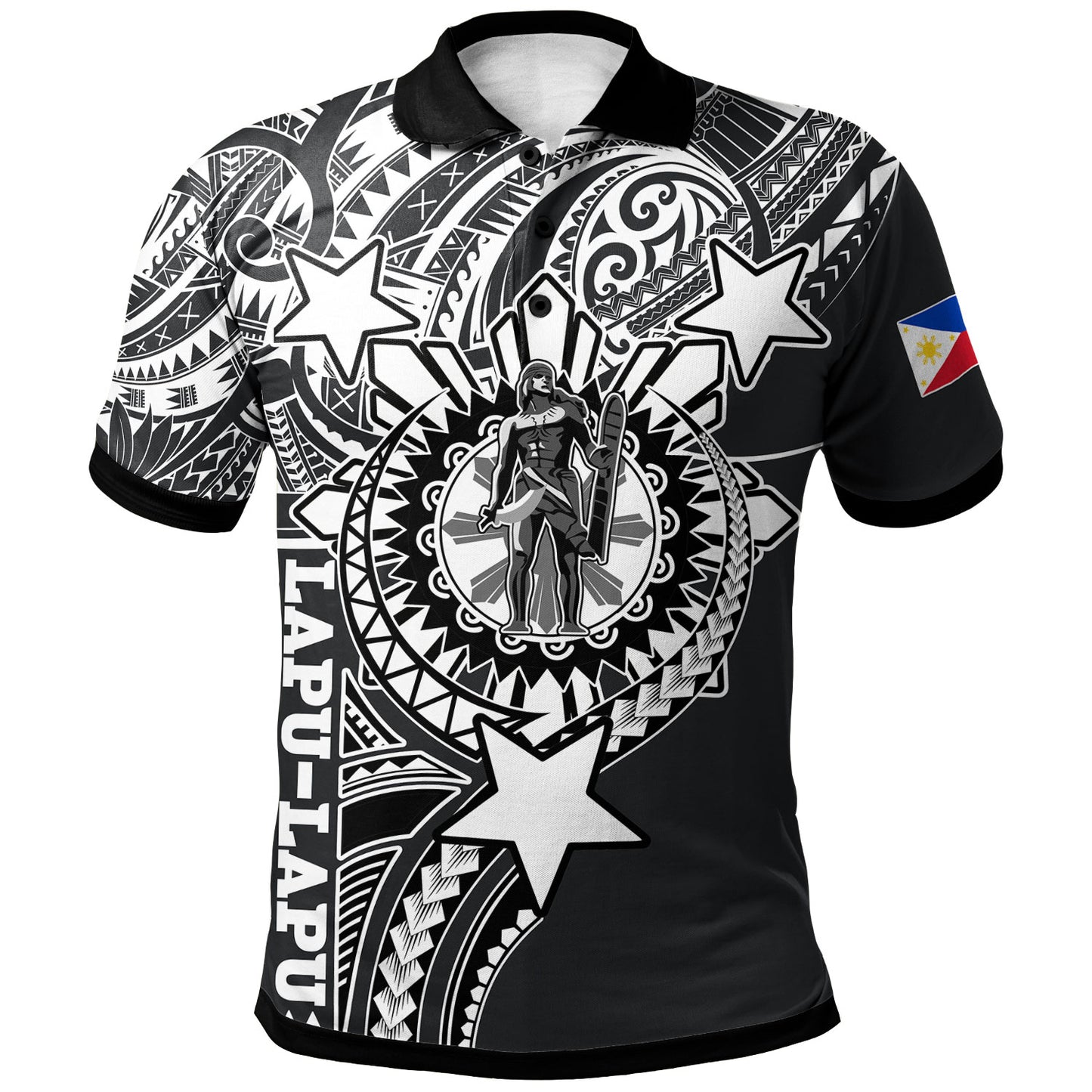 Philippines Custom Polo Shirt - Lapu-Lapu The King Of Cebu Black Style