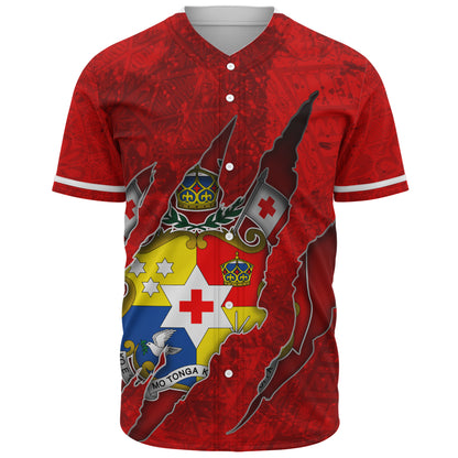 Tonga Baseball Shirt Coat Of Amrs Scratches Cracks Style