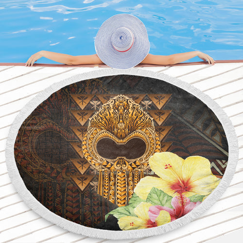 Hawaii Beach Blanket Ikaika Hawaiian With Hibiscus Flowers Retro Style