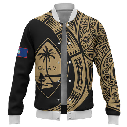 Guam Baseball Jacket Polynesia Tribal Spirits Of Guam Seal