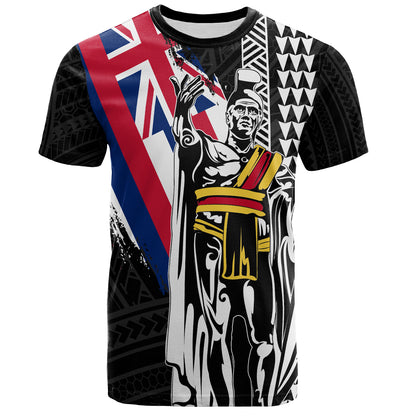 Hawaii T-Shirt King Kamehameha I Kakau Flag Grunge