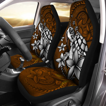Hawaii Car Seat Covers Sea Turtle With Plumeria Polynesian Patterns Retro Style