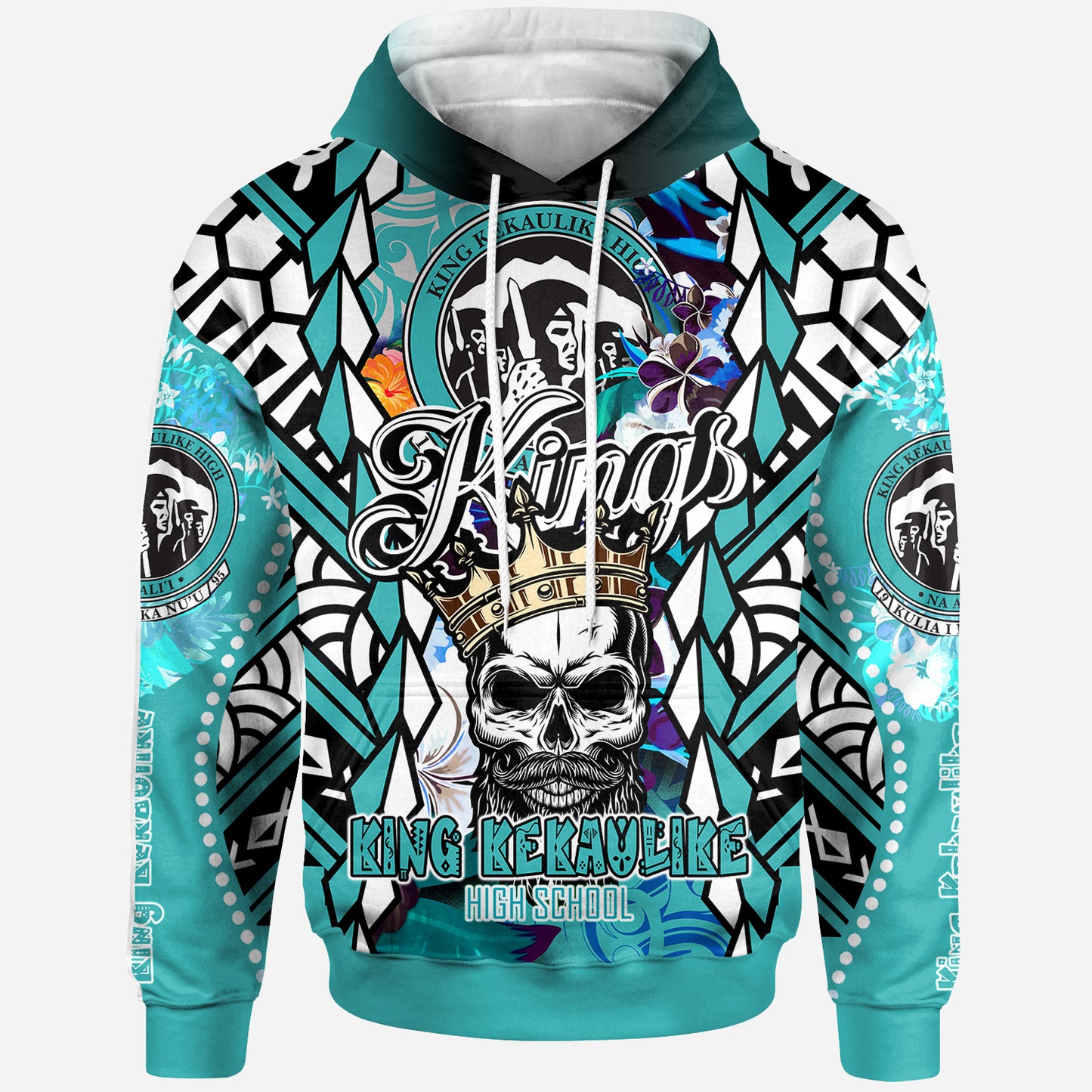 Hawaii Custom Personalised Hoodie - King Kekaulike High School The Kings Of Maui Tribal Patterns