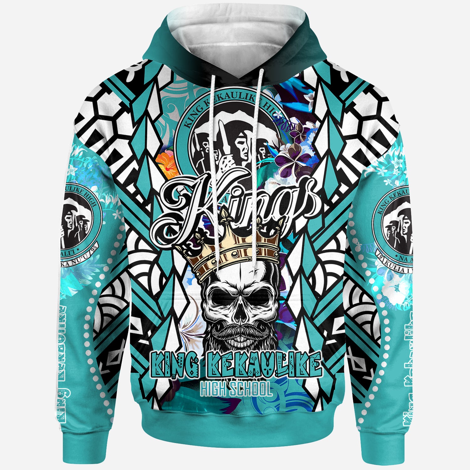 Hawaii Custom Personalised Hoodie - King Kekaulike High School The Kings Of Maui Tribal Patterns