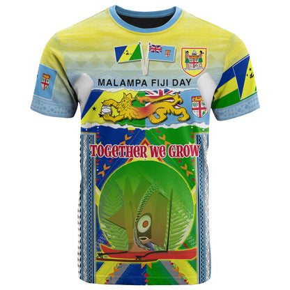 Malampa Fiji Polynesian T-shirt - Custom MALAMPA-Fiji Day "Together We Grow" Polynesian Scratch Style T-shirt