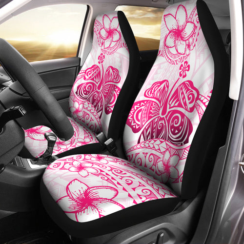 Hawaii Car Seat Covers Pink Hibiscus And Plumeria Flowers Polynesian Decor
