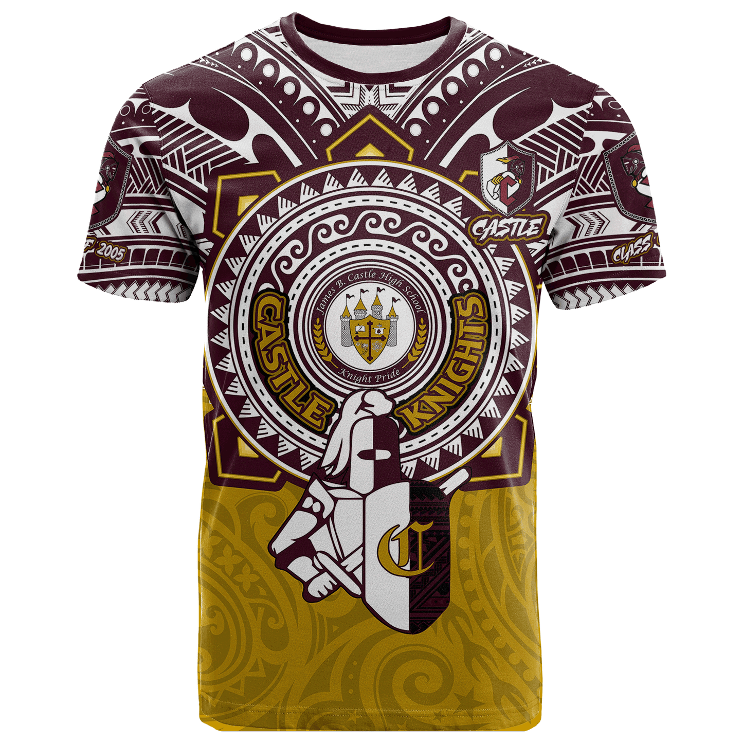 Hawaii T-Shirt Custom James B. Castle High School Super Castle Knights Tribal Style