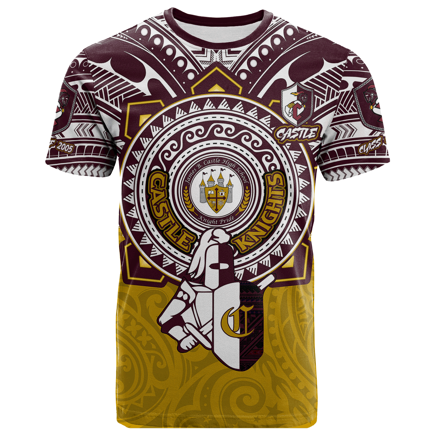 Hawaii T-Shirt Custom James B. Castle High School Super Castle Knights Tribal Style