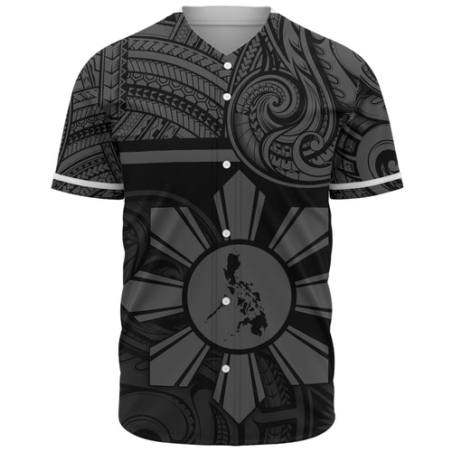 Philippines Filipinos Baseball Shirt Polynesian Tribal Sun And Map Original Style