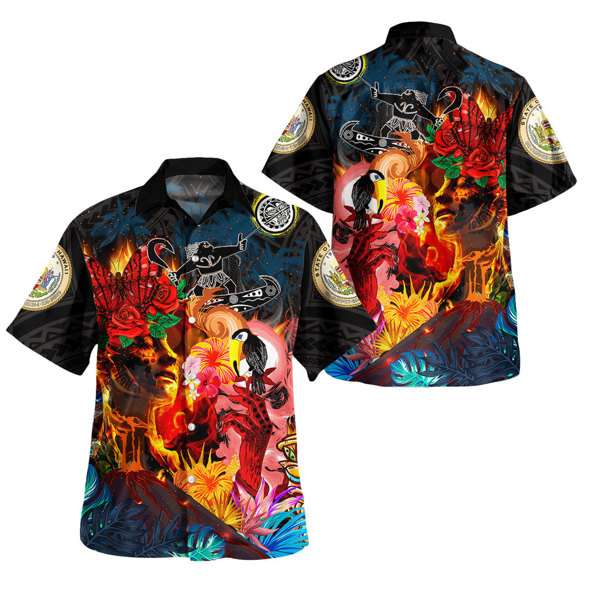 Hawaii Short Sleeve Shirt - Custom Maui And Pele Create Hawai'i