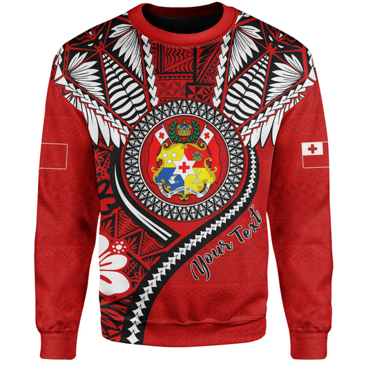 Tonga Sweatshirt Custom Tribal Ngatu Pattern Circle Style