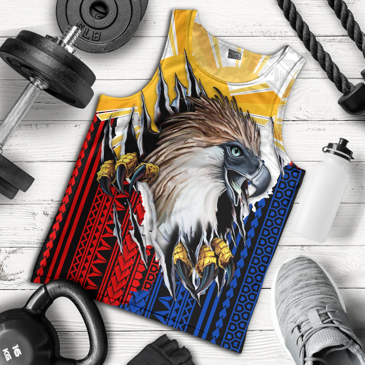 Philippines Filipinos Tank Top Eagle Claws Scratching Grunge Style