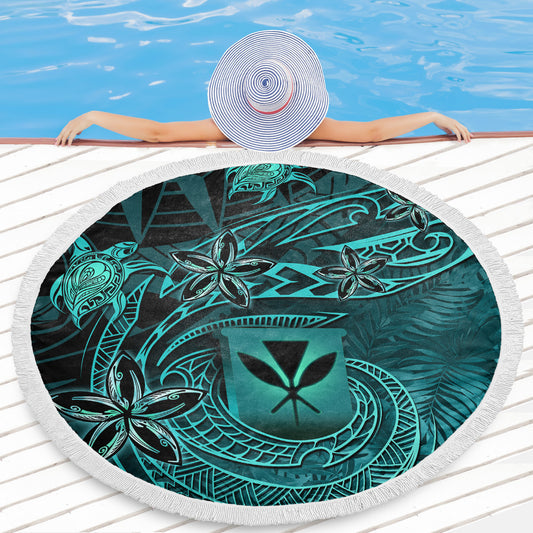 Hawaii Beach Blanket Kanaka Maoli Tropical Leaves Polynesian Pattern