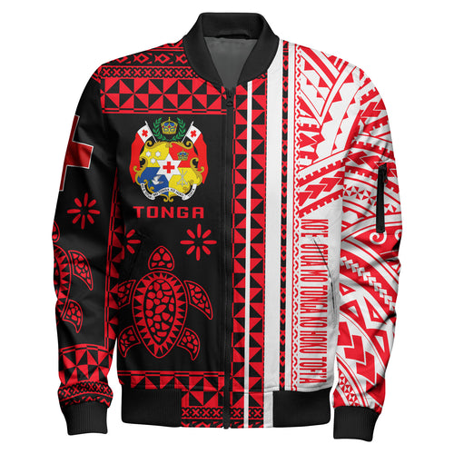 Tonga Bomber Jacket - Custom Proud To be Tongan Polynesian Patterns With Tonga Kupesi