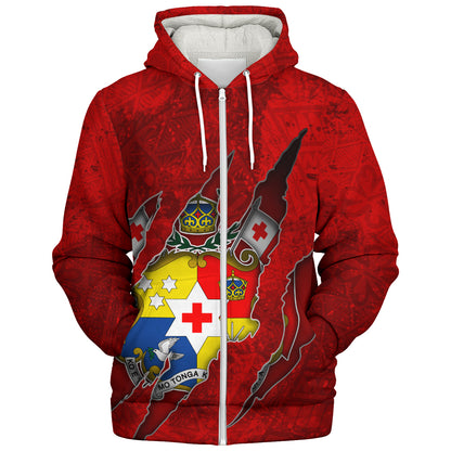 Tonga Sherpa Hoodie Coat Of Amrs Scratches Cracks Style