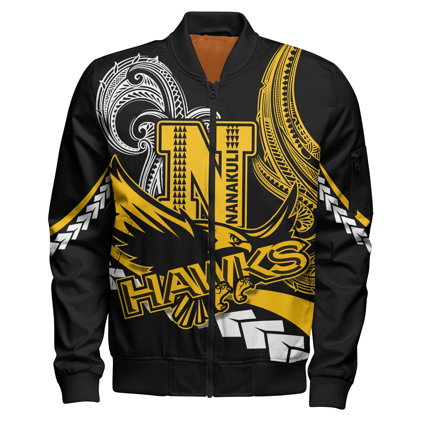 Hawaii Custom Bomber Jacket - Nanakuli High School Polynesian Tribal Pattern
