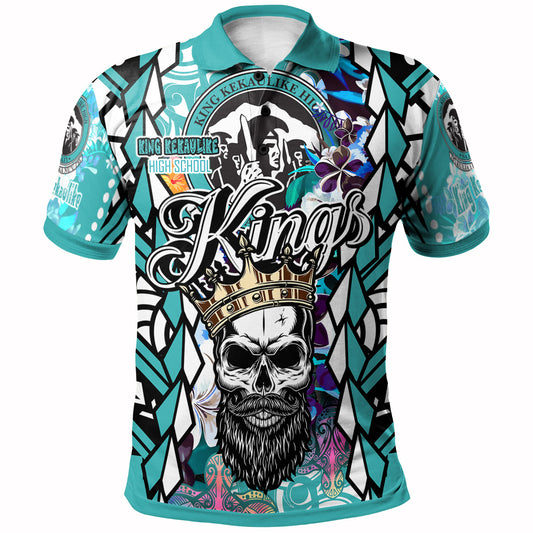 Hawaii Custom Personalised Polo Shirt - King Kekaulike High School The Kings Of Maui Tribal Patterns