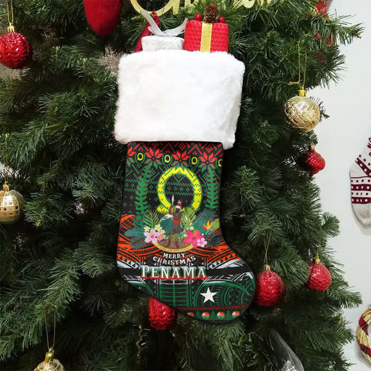 Penama Polynesian Christmas Stocking - Penama Vanuatu Coat of Arms Christmas Hat Polynesian Patterns Christmas Stocking