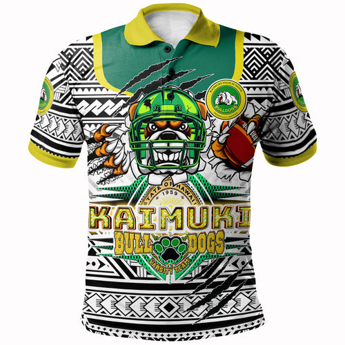 Hawaii Kaimuki High School Custom Polynesian Polo Shirt - Kaimuki High School (Honolulu, HI) Varsity Football Tribal Patterns