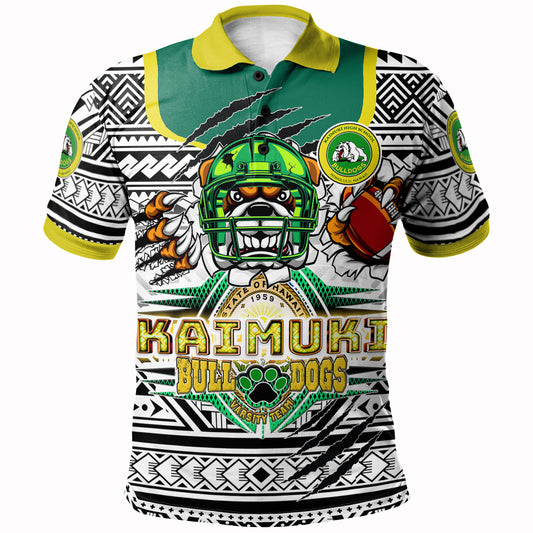 Hawaii Kaimuki High School Custom Polynesian Polo Shirt - Kaimuki High School (Honolulu, HI) Varsity Football Tribal Patterns