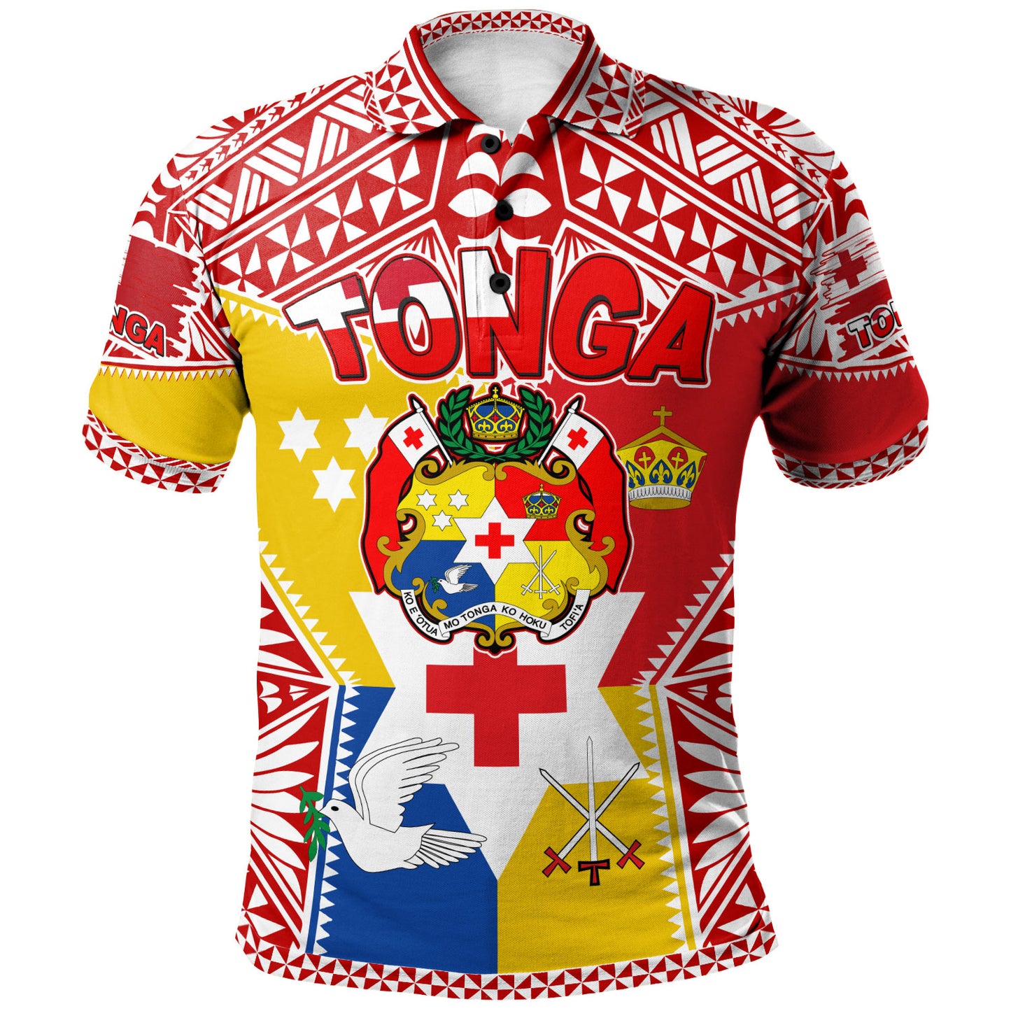 Tonga Polynesian Polo Shirt - Custom Tonga Pride Royal Standard Of Tonga Polo Shirt