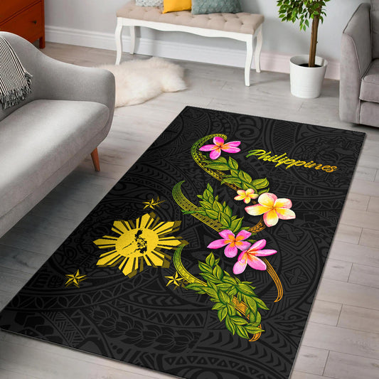 Philippines Filipinos Area Rug Philippines Sun And Map Plumeria Tribal
