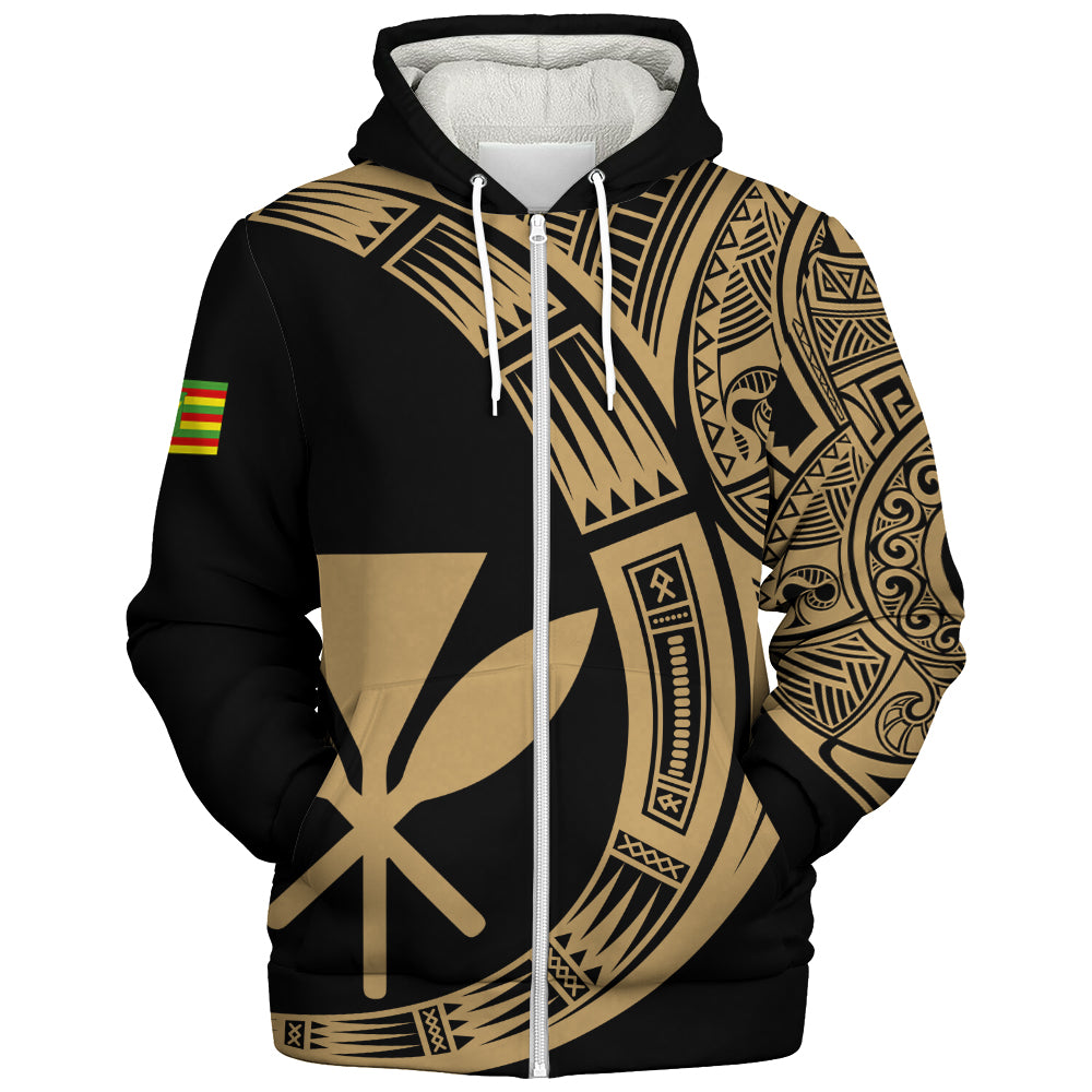 Hawaii Sherpa Hoodie Polynesia Tribal Spirits Of Kanaka Seal