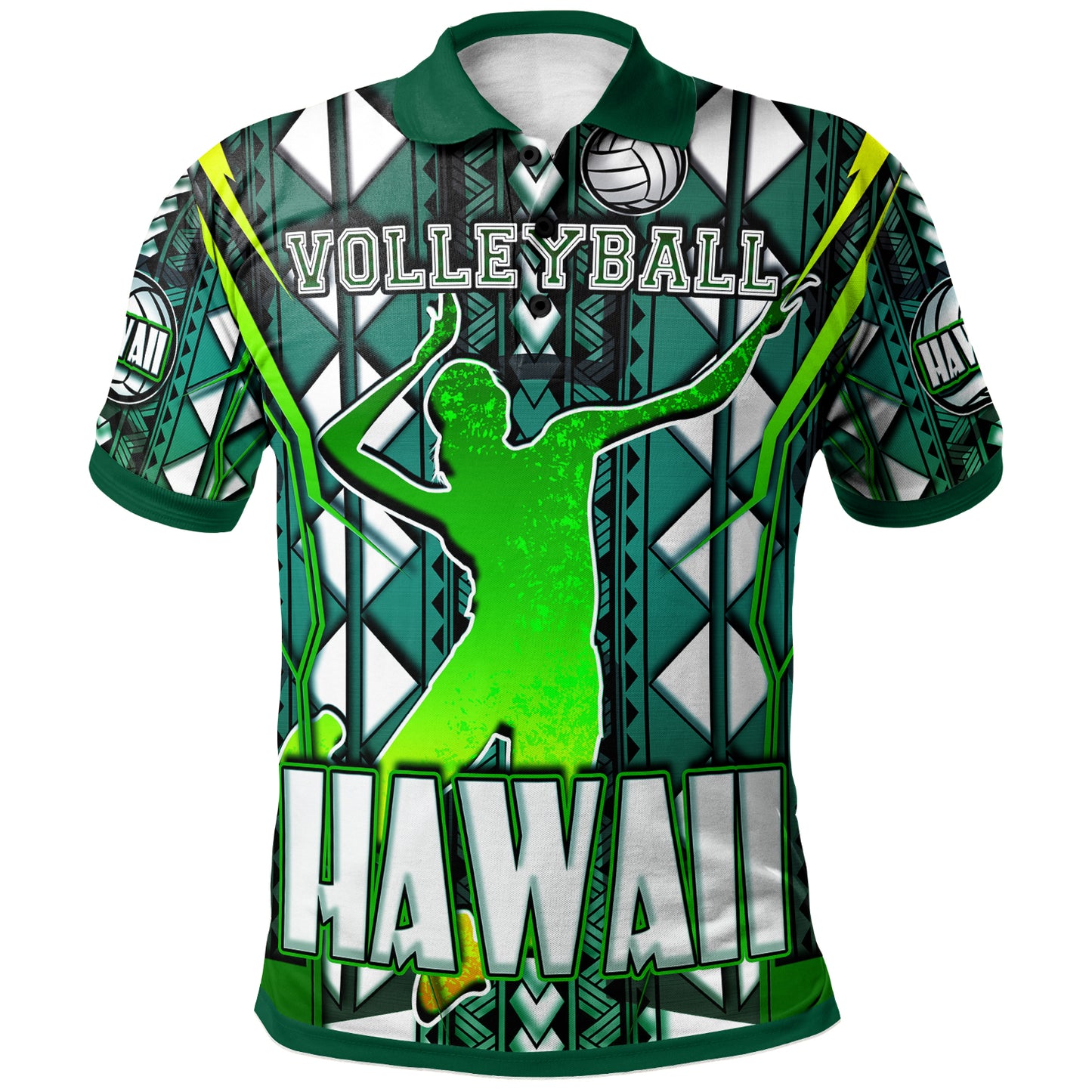 Hawaii Volleyball Polo Shirt - Custom Hawaii Volleyball Team With Polynesian Patterns Custom Name And Number Polo Shirt