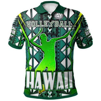 Hawaii Volleyball Polo Shirt - Custom Hawaii Volleyball Team With Polynesian Patterns Custom Name And Number Polo Shirt