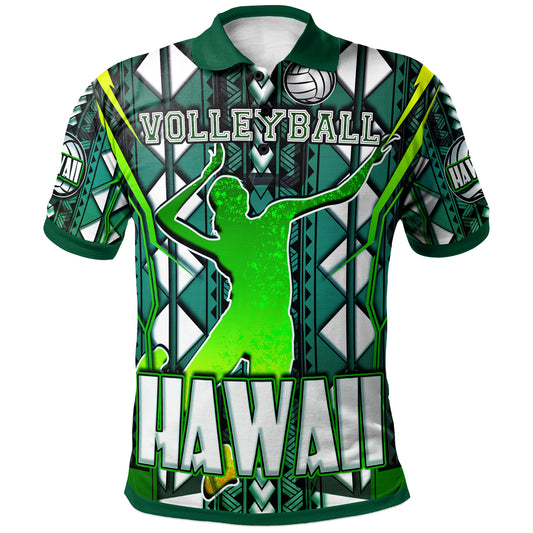 Hawaii Volleyball Polo Shirt - Custom Hawaii Volleyball Team With Polynesian Patterns Custom Name And Number Polo Shirt