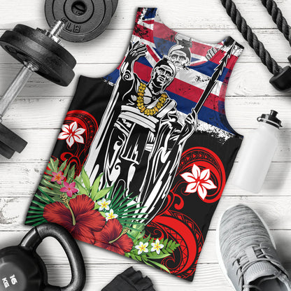 Hawaii Tank Top King Kamehameha I Tribal Flag Tropical Style
