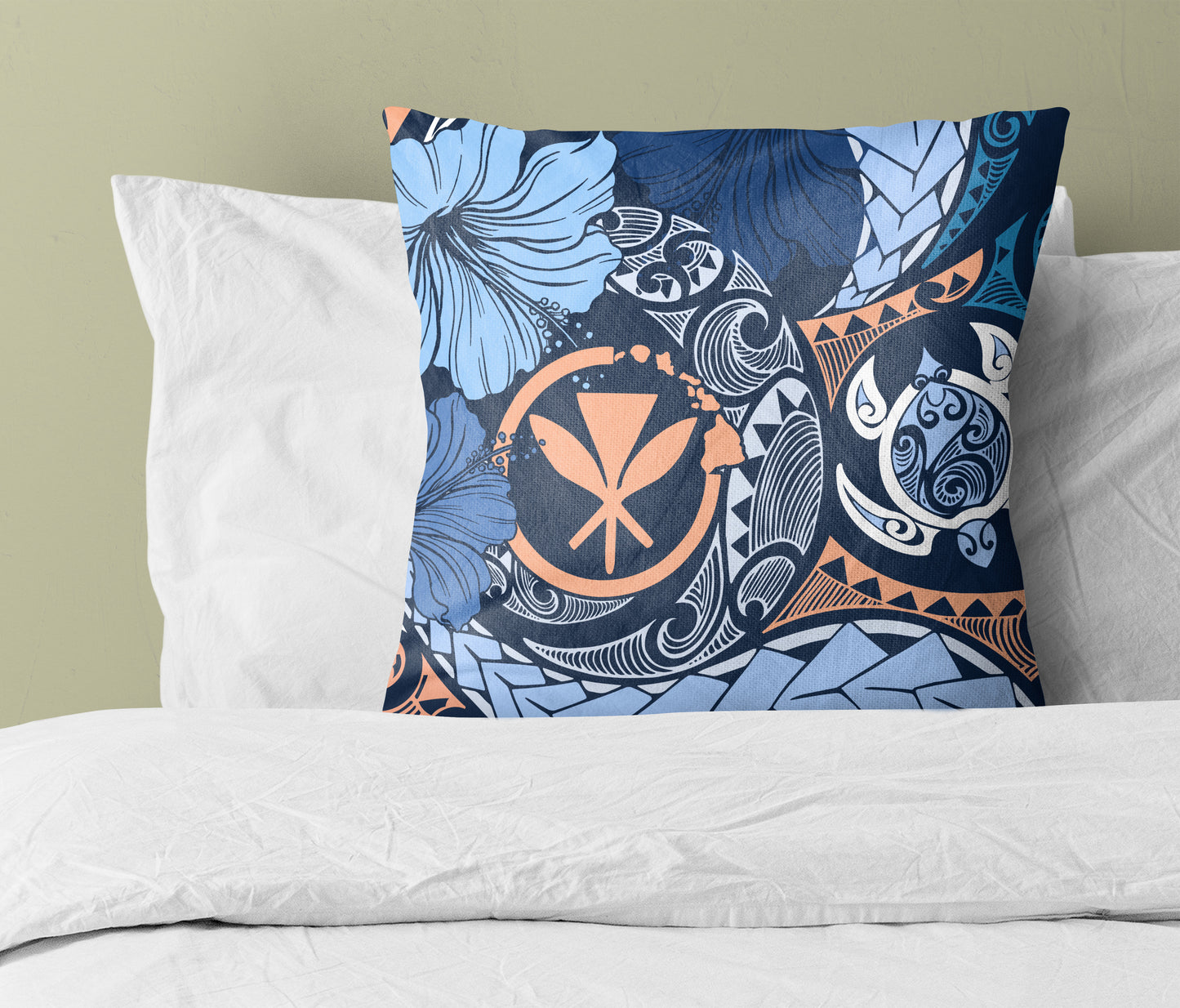 Hawaii Pillow Cover Kanaka Maoli Tribal Pattern