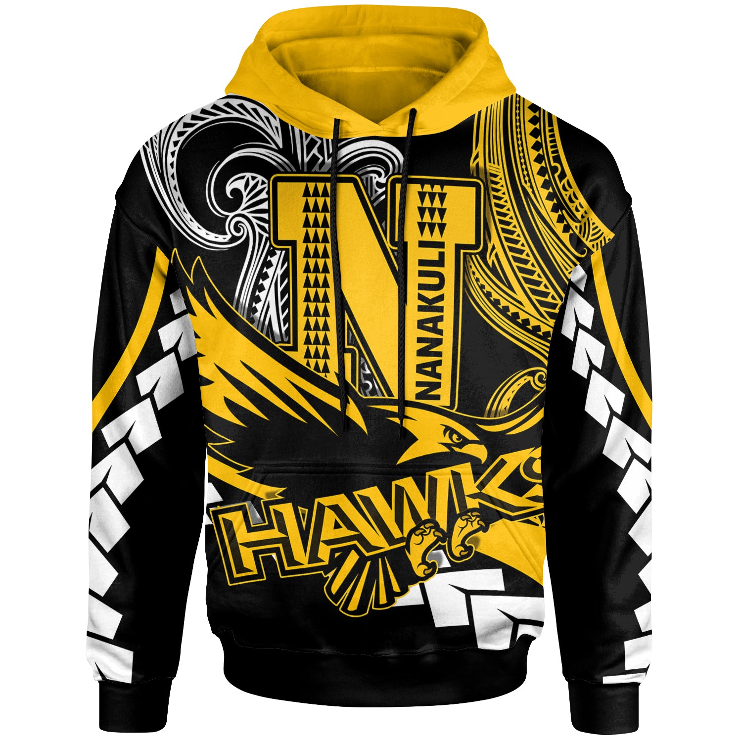 Hawaii Custom Personalised Hoodie - Nanakuli High School Polynesian Tribal Pattern