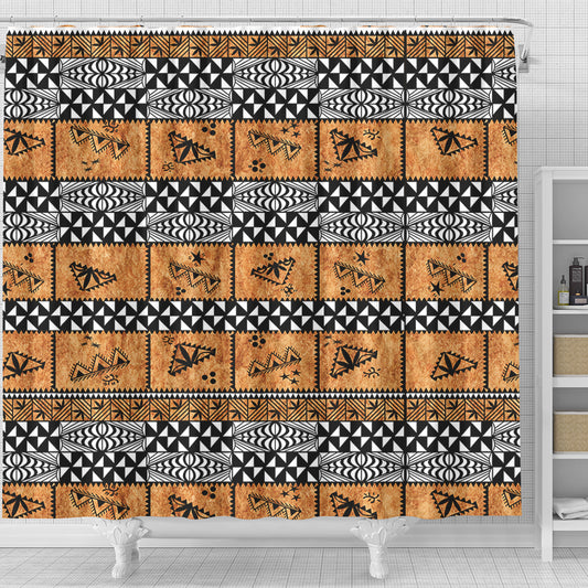 Tonga Shower Curtain Tapa Pattern