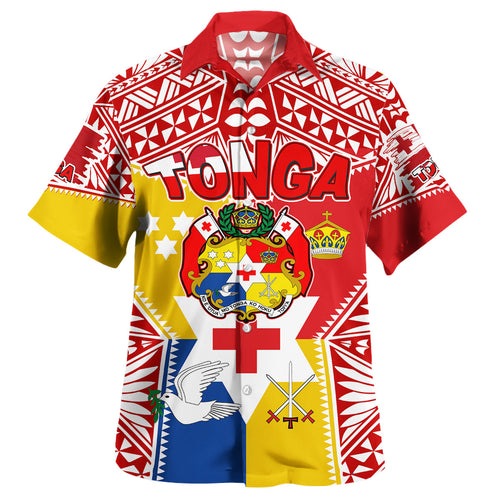 Tonga Polynesian Hawaiian Shirt - Custom Tonga Pride Royal Standard Of Tonga Hawaiian Shirt