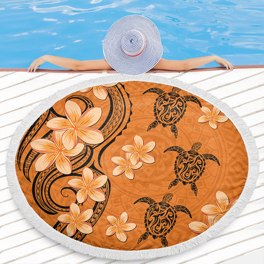 Hawaii Beach Blanket Tribal Tattoo Polynesia Plumeria Flower