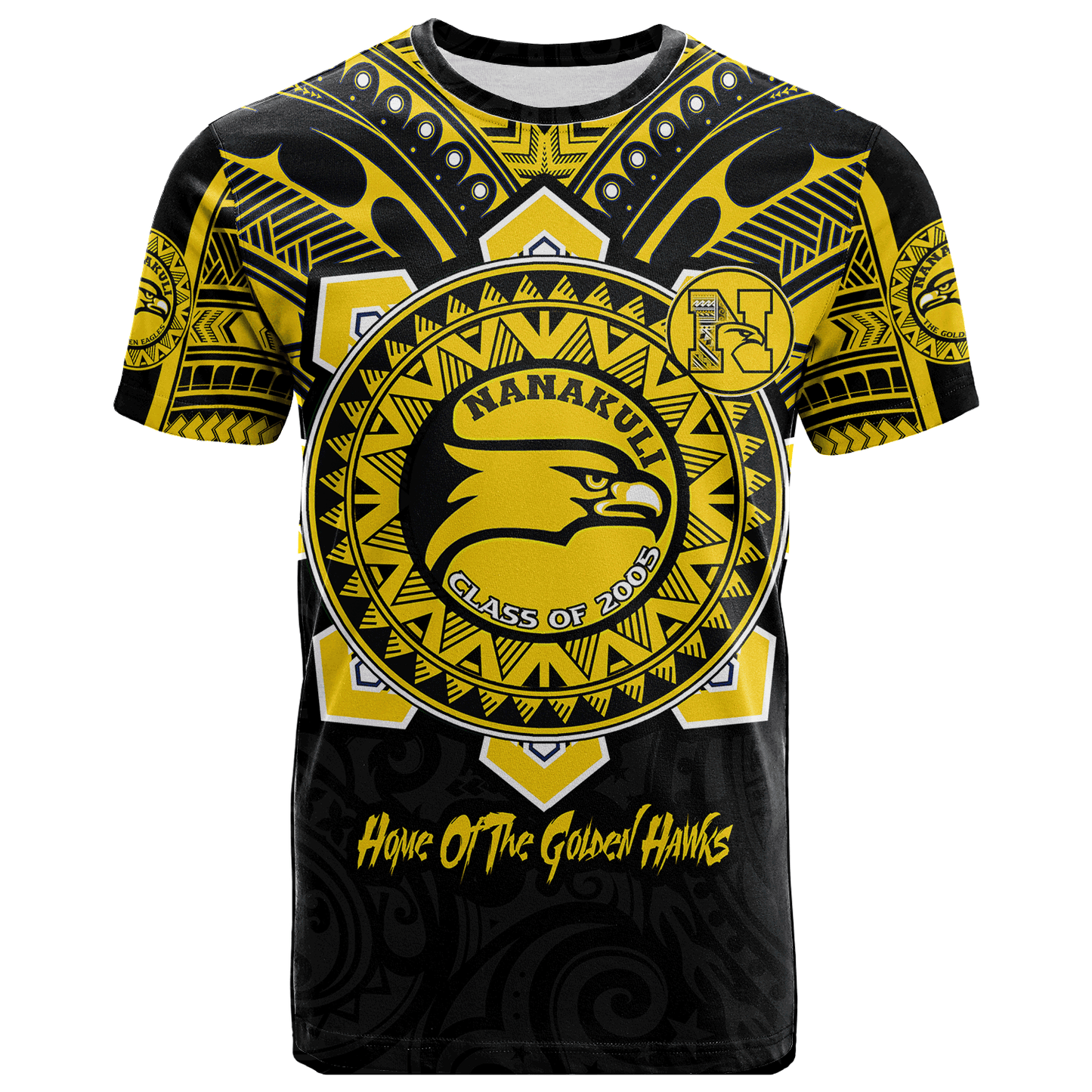 Hawaii T-Shirt Custom Nanakuli High & Intermediate School Home Of Golden Hawks Tribal Style