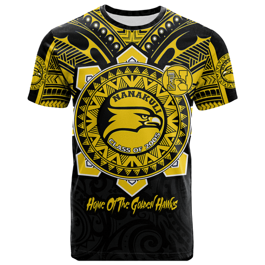 Hawaii T-Shirt Custom Nanakuli High & Intermediate School Home Of Golden Hawks Tribal Style