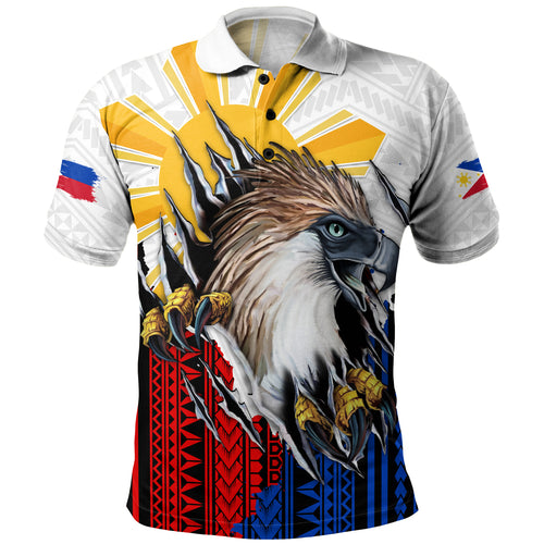 Philippines Filipinos Polo Shirt Eagle Claws Scratching Grunge Style
