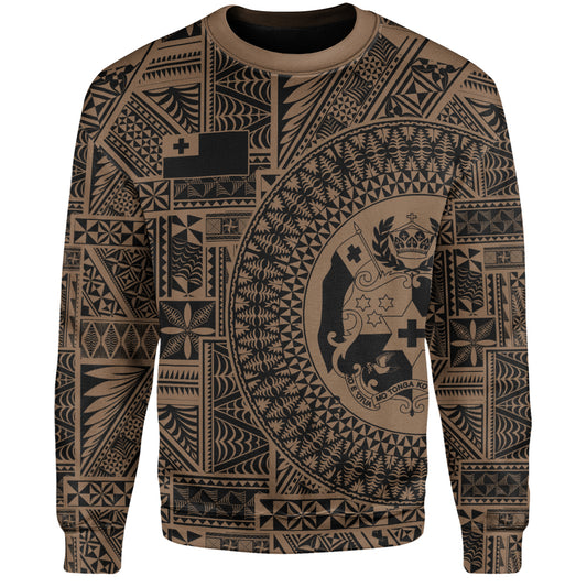 Tonga Sweatshirt Royal Seal Tribal Pattern