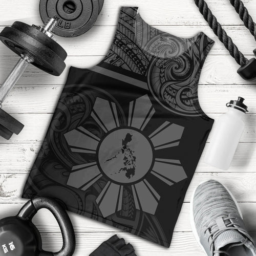 Philippines Filipinos Tank Top Polynesian Tribal Sun And Map Original Style