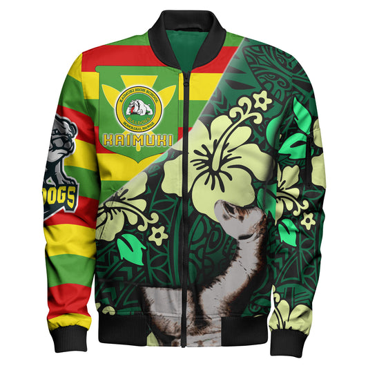 Hawaii Kaimuki High School Polynesian Patronage Bomber Jacket - Kaimuki High School Bloods In My Veins
