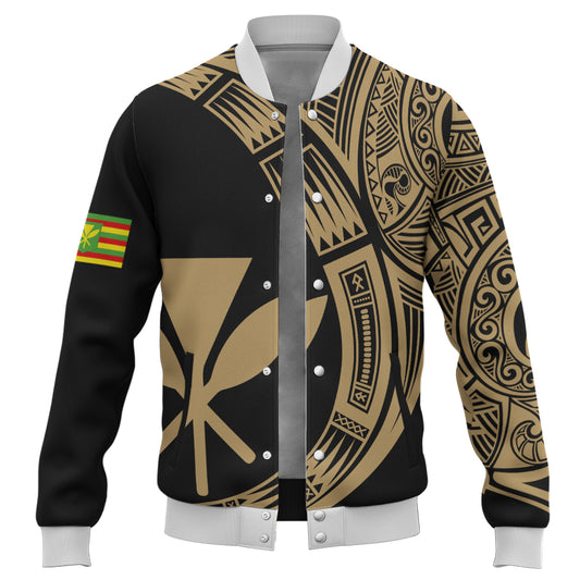Hawaii Baseball Jacket Polynesia Tribal Spirits Of Kanaka Seal