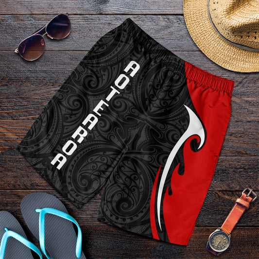 New Zealand Men Shorts - Aotearoa Silver Fern Maori
