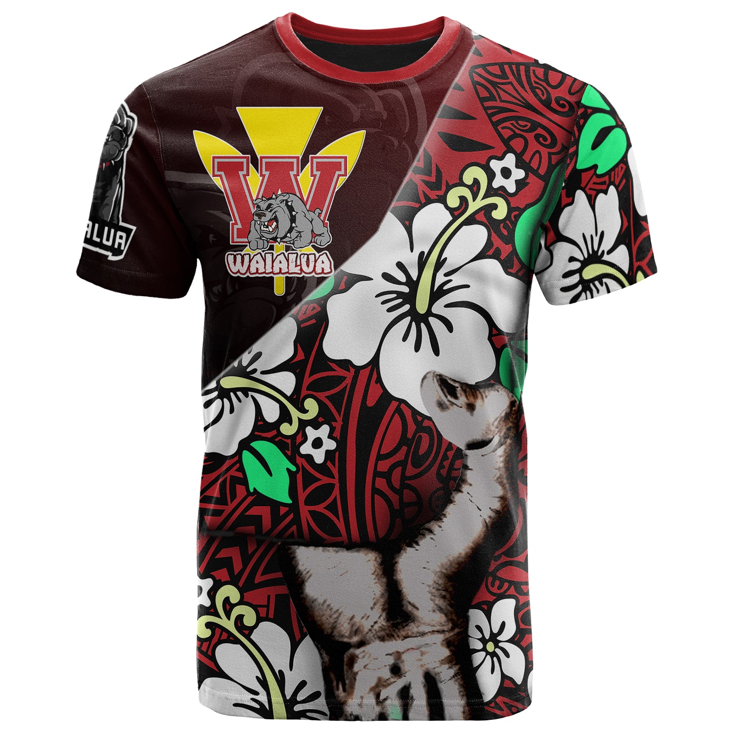 Hawaii Waialua School Polynesian Patronage T-shirt - The Waialua High & Intermediate School Bloods In My Veins